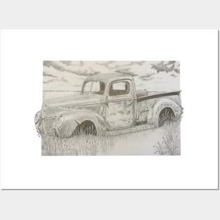 Rusty 1940 Ford truck Posters and Art